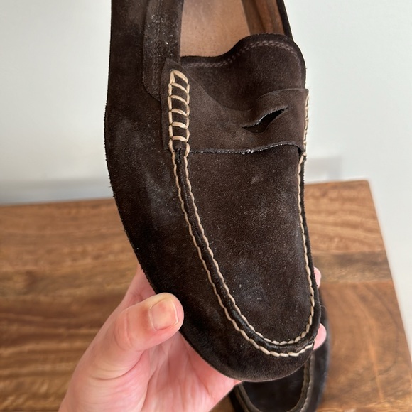 Men’s sz 10M bannan republic shoes loafers suede genuine leather - Picture 4 of 4